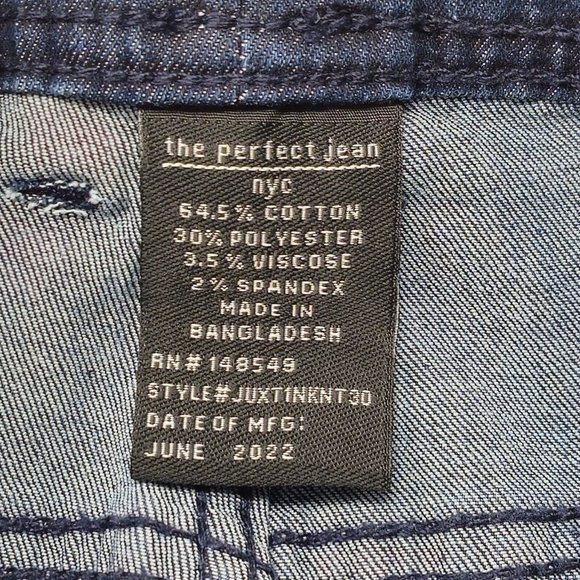 NWT The Perfect Jean NYC Slim Fit Dark Knight Blue Jeans Size 44 X 30 Stretch - Picture 7 of 13